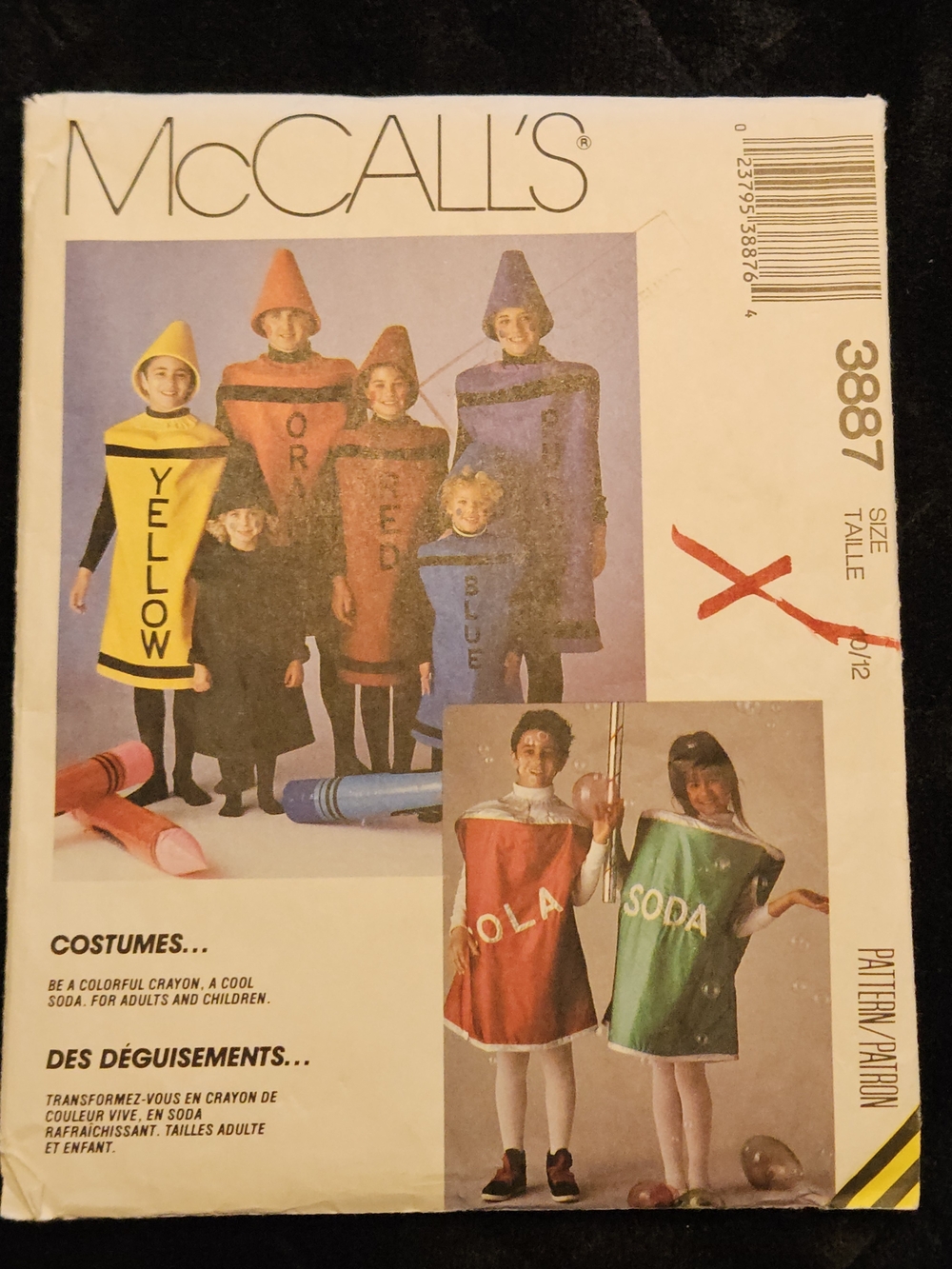 McCall's Kids Crayon Costume Sewing Design